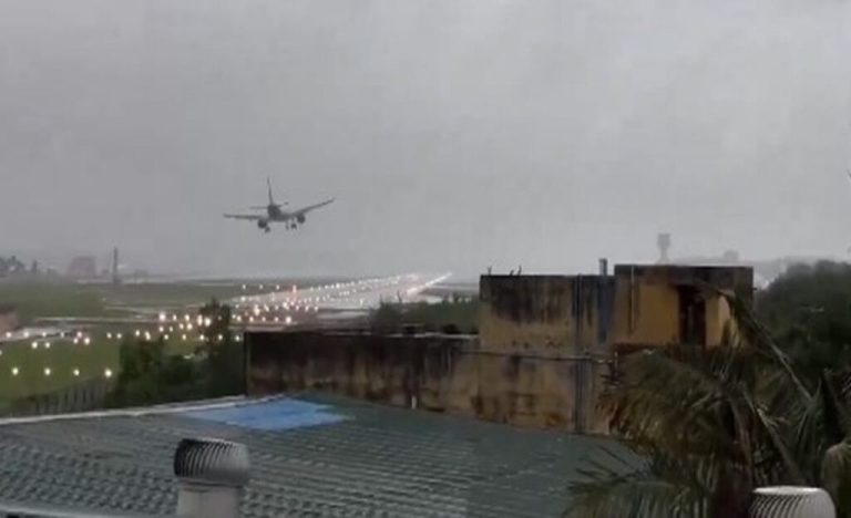 IndiGo flight aborts landing at Chennai airport amid strong wind | Watch